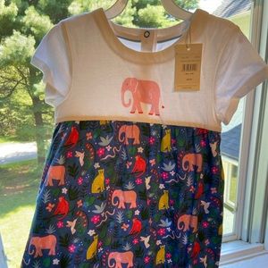 Mini Boden elephant print dress size 3 NWT